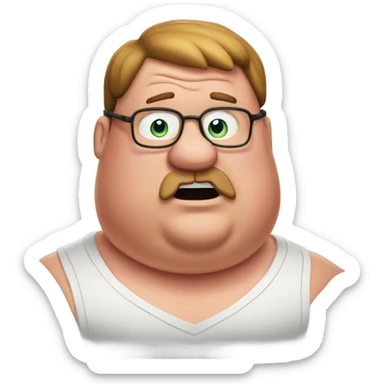 Fat buff Peter griffin  sticker