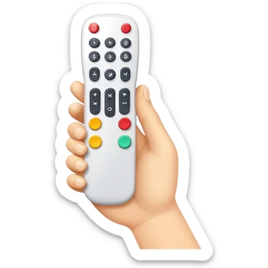 hand holding a remote control sticker