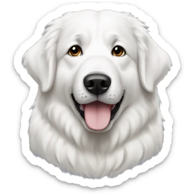 A white Great Pyrenees, cute and furry sticker