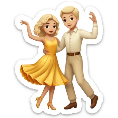 Two people dancing together romantically  sticker