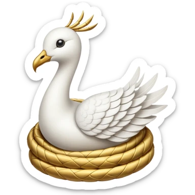a serpent gold and a dove white sticker