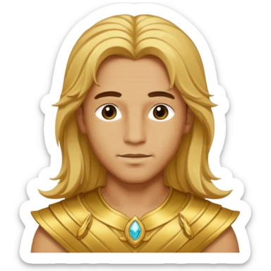 Adonis, Desire God from Rome Mythology with long golden blonde hair, gold outfit sticker