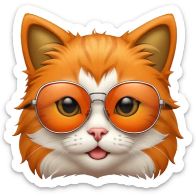 cat wearing sunglasses, simple and expressive sticker