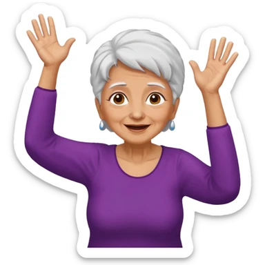 Old lady hands up raise the roof dancing  like she doesn’t care  sticker