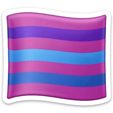 The bisexual flag (solo lleva 3 colores, magenta en la franja superior, morado en la franja central, azul en la franja inferior, 3 franjas lleva únicamente de manera horizontal) sticker