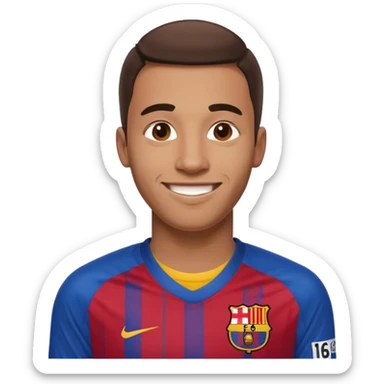 cowo pakai costum barcelona nomor punggung 16 nama irvina sticker