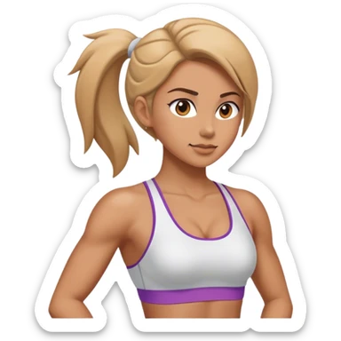 full upper body female front with sports bra sticker