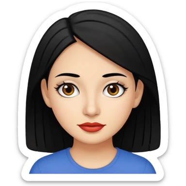 30-year-old Puerto Rican woman with black hair and white skin sticker