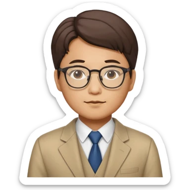 Korean CEO with galsses as a professor sticker