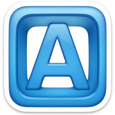 capital letter "A" printed in blue color square shape in center sticker