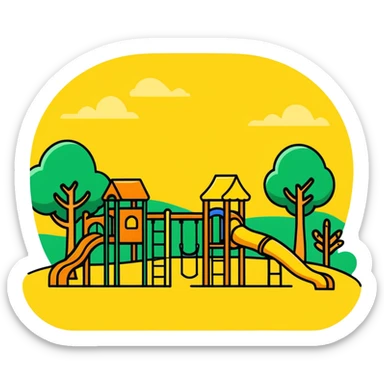 children's playground with jungle gym sticker