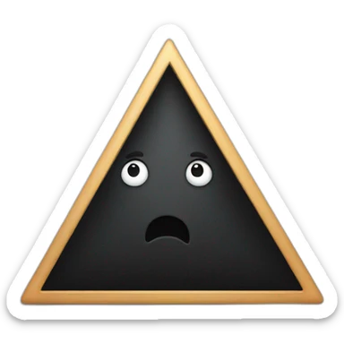 Black triangle with a shy face sticker