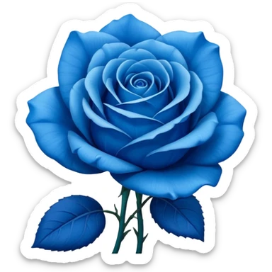 Blue flower like a rose but blue sticker