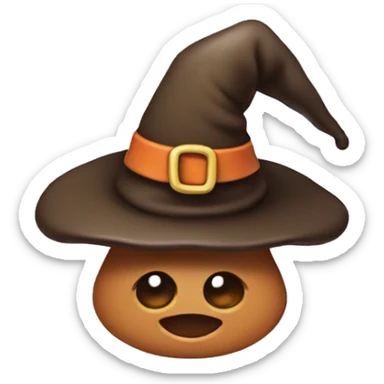 poo emoji with a witches hat  sticker