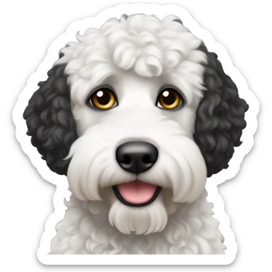 Please create a bernadoodle with black head sticker