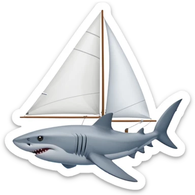 shark next to a sailboat sticker
