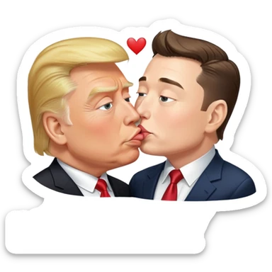 Donald Trump kissing Elon musk sticker