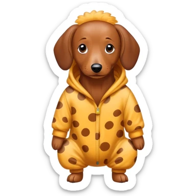 Weiner dog in onesie sticker