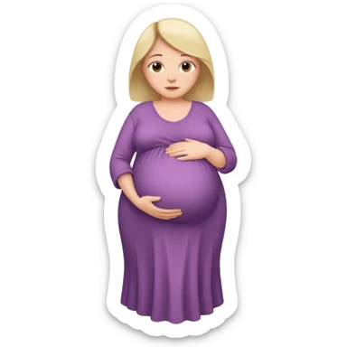 very heavily pregnant overdue woman with very  very big and large belly  sticker