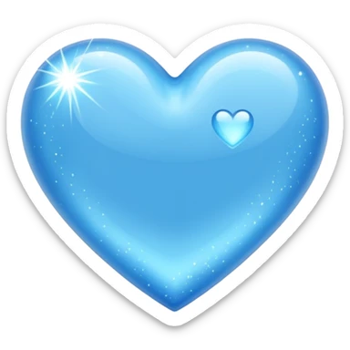 Light blue heart with sparkles  sticker