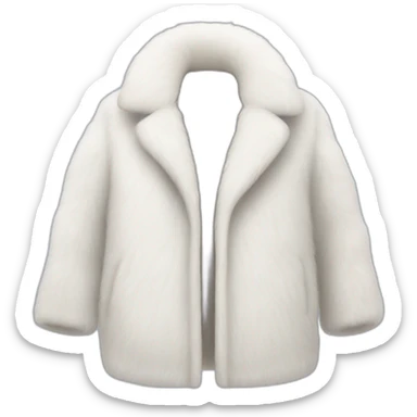White Fur coat  sticker