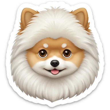 Pomeranian white sticker