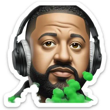 Dj khaled with green smoke sticker