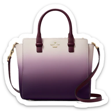 Realistic isolated dark plum to dark wine color ombre Kate Spade satchel purse.  sticker