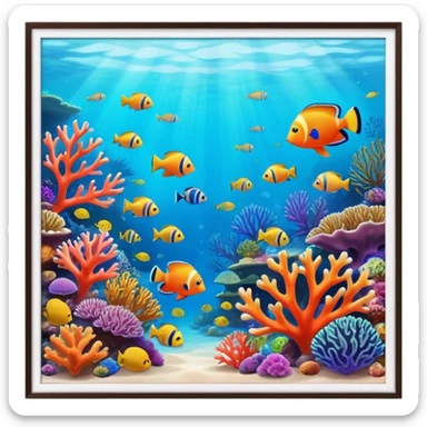 Great Barrier Reef Landmark Emoji – Featuring colorful coral formations and tropical fish. sticker