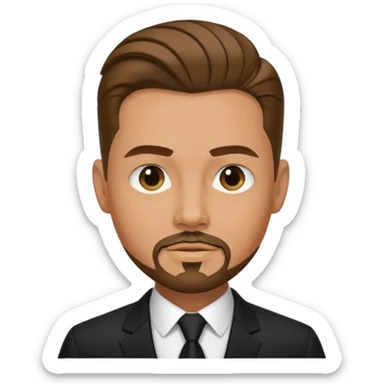 a man with great jawline , slicked back hair , goatee on his face sticker