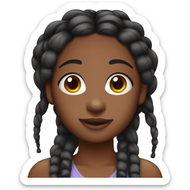 A pretty black girl with braids  sticker