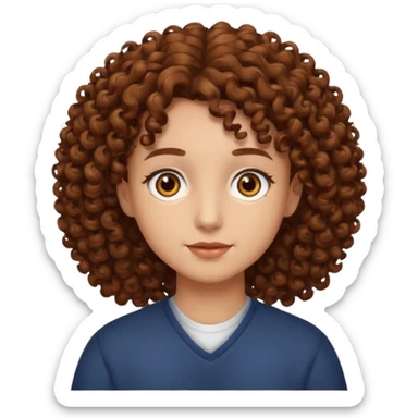 Nano con capelli ricci marroni, occhi marroni sticker