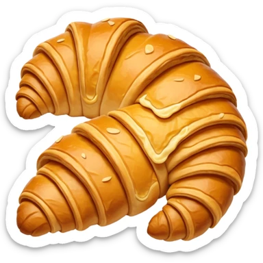 croissant font U sticker