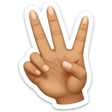 a closed hand with the index finger and middle finger pointing sticker