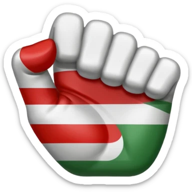 This fist emoji ✊ but instead of yellow it’s the three Italian flag colors sticker