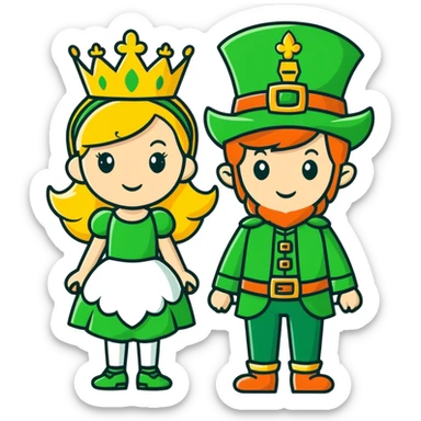 Princess with leprechaun  sticker