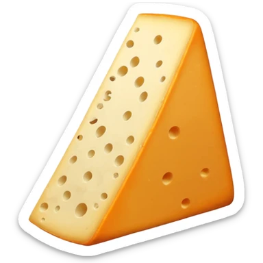 Saint-Nectaire cheese wedge, rustic orange-grey rind, pale yellow supple interior, smooth cut surface, slight sheen, tiny holes, wrinkled rind, no board or extras, soft lighting, subtle shadows, emoji scale sticker