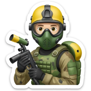 paintball player sticker