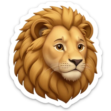 panthera leo male style wild, full flat  cute side profile design in 3d soft l centered composition cartoon style128x128 pixels sticker