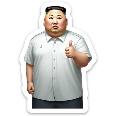super fat Kim jong un Adidas shirt and thumbs up sticker