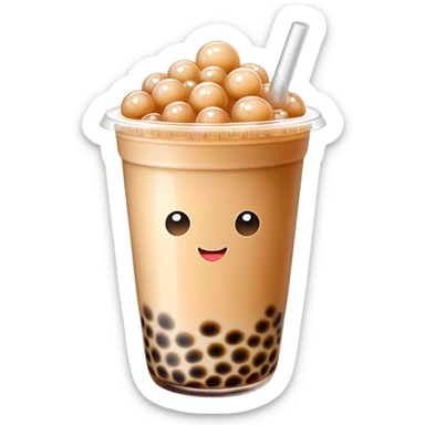 bubble tea brown sticker