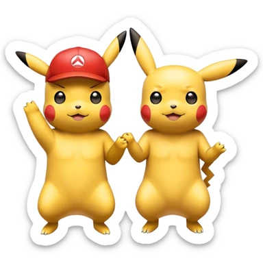 ￼ Pikachu and ash sticker
