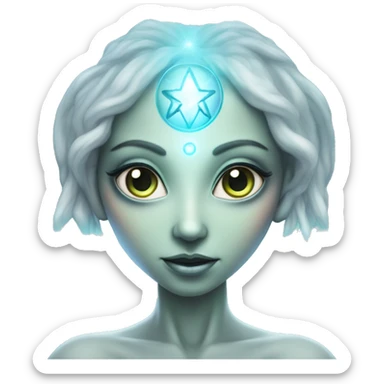 Pleiadian alien female third eye sticker