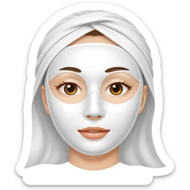 a white skincare beauty mask pack for face sticker