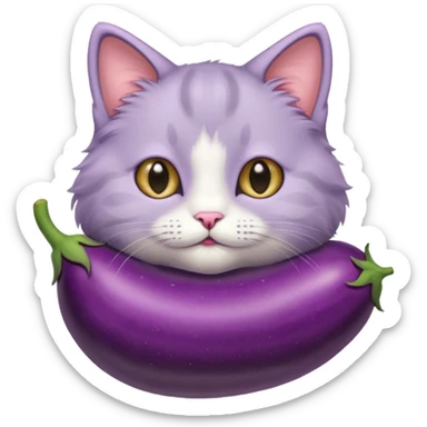 Kitty with a eggplant sticker