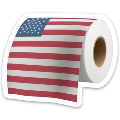 America flag on a toilet paper  sticker