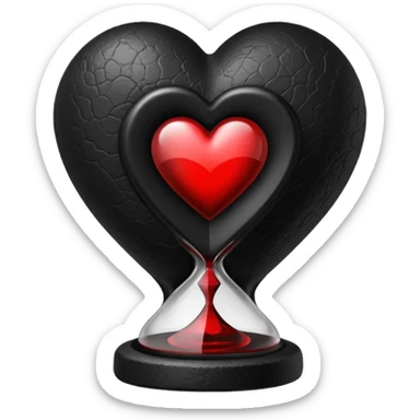goth heart with a dark hourglass sticker