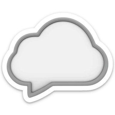 3d white messenger cloud chat with grey outlines sticker
