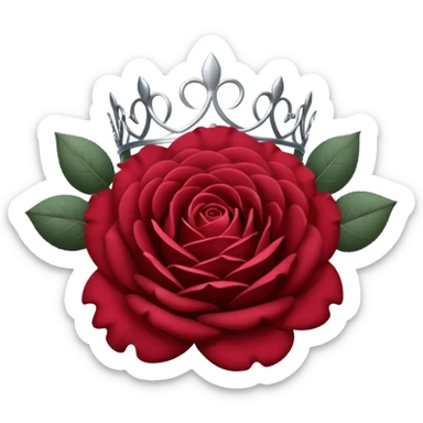 Umbral rose flower with silver tiara sticker