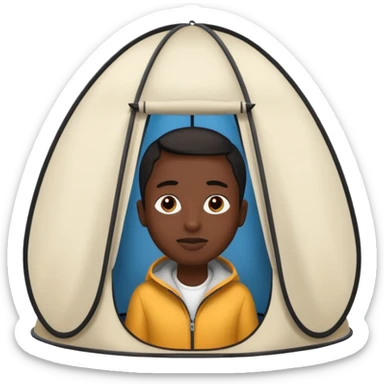 Tall Oval Narrow Pop up one person tent black sticker